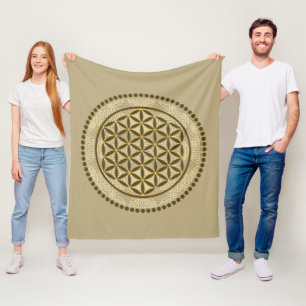 Couverture Polaire FLEURS DE VIE - Symbole de géométrie sacrée Art 2