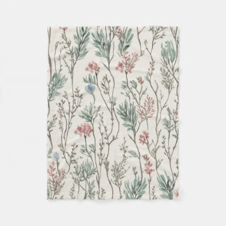 Couverture Polaire Fleurs d'eau