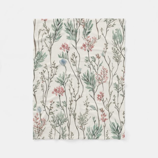 Couverture Polaire Fleurs d'eau (Devant)