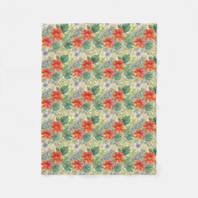 Couverture Polaire Fleurs d'eau vive (Devant)