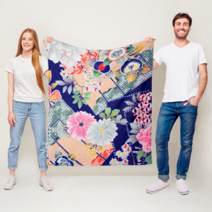 Couverture Polaire Fleurs, design japonais