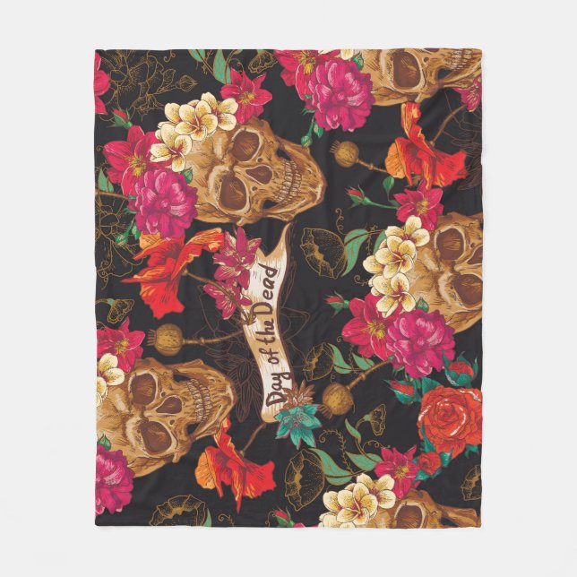 Couverture Polaire Fleurs du crâne Jour Arrière - plan mort (Devant)