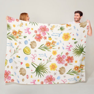 Couverture Polaire Fleurs et coquillages Tropiques Côtiers