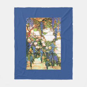 Couverture Polaire Fleurs florales de glycines en verre souillé de