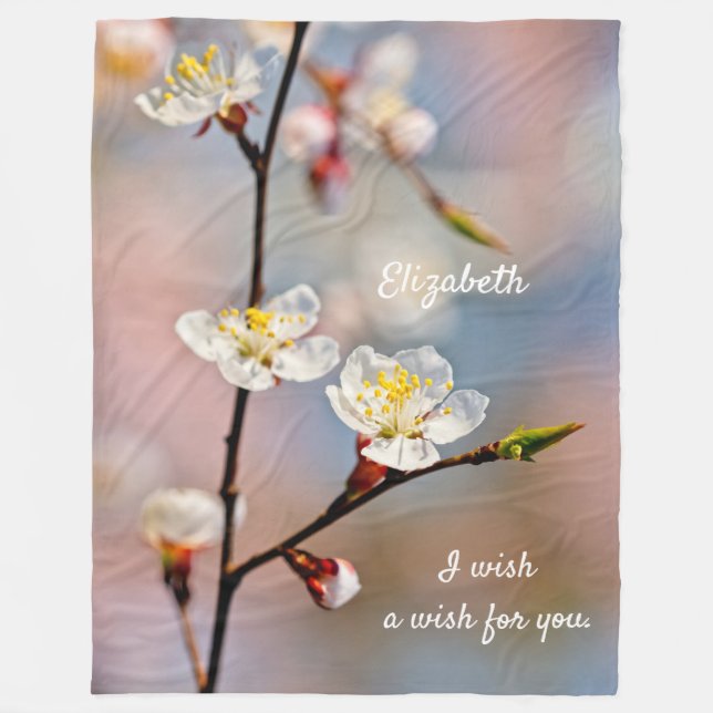 Couverture Polaire Fleurs japonaises d'abricot (Devant)