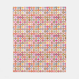 Couverture Polaire fleurs mignonnes, oiseaux, motif de coeurs