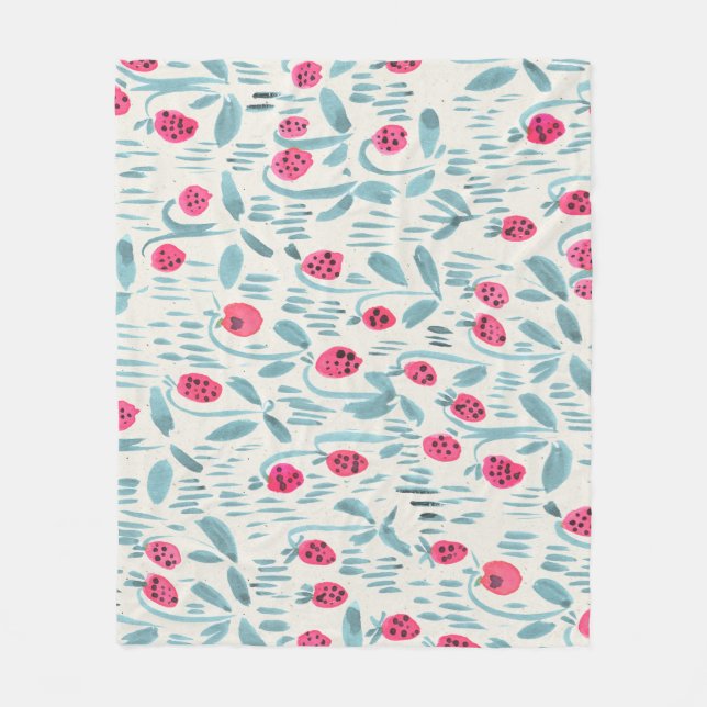 Couverture Polaire Fleurs minuscules : Aquarelle transparente (Devant)