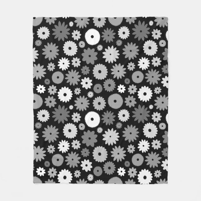 Couverture Polaire Fleurs monochromes grand motif (Devant)