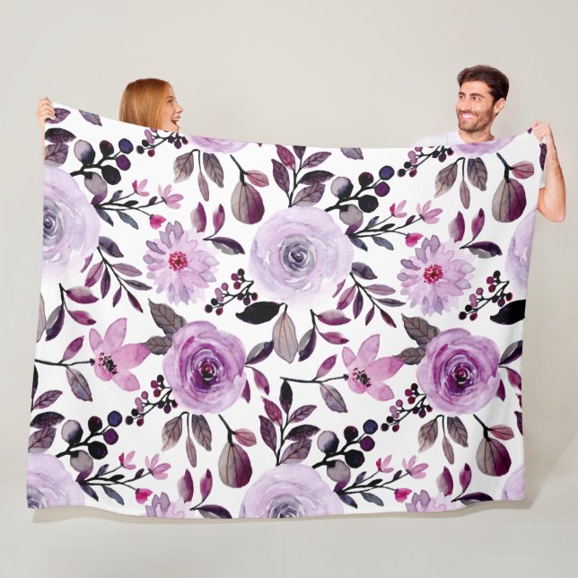 Couverture Polaire Fleurs Motif moderne et frais (En situation)