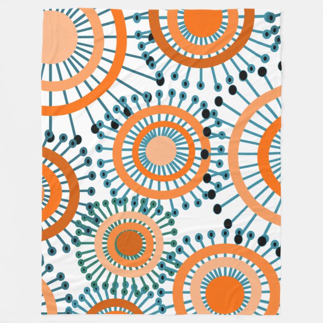 Couverture Polaire Fleurs orange (Devant)