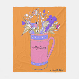 Couverture Polaire Fleurs Oranges Colorées Chez Les Femmes Mug