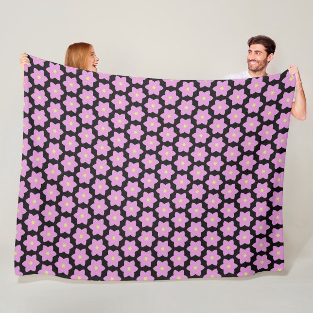 Couverture Polaire fleurs Pink Star cvpp2 (En situation)