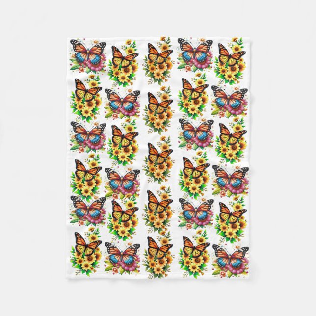 Couverture Polaire Fleurs pour cœurs gentils et aimants (Devant)