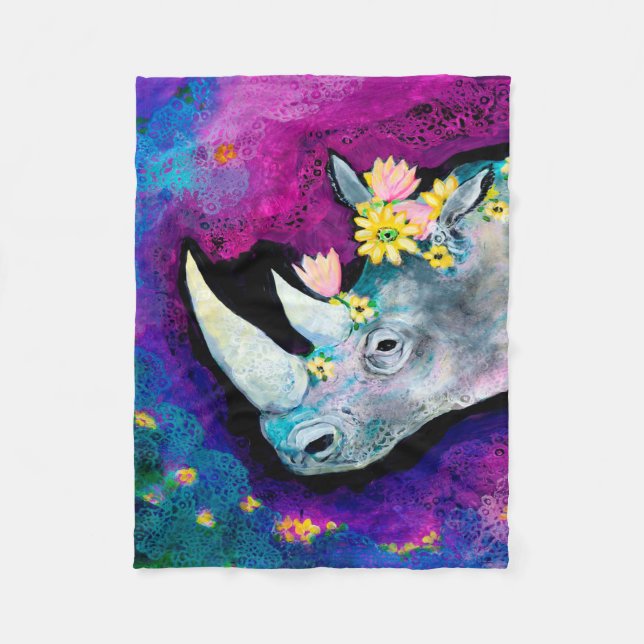 Couverture Polaire Fleurs pour Rhino (Devant)
