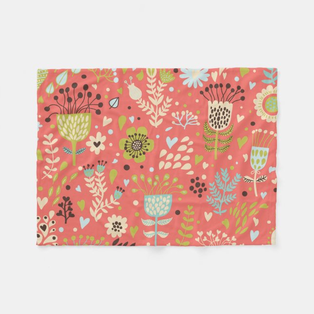 Couverture Polaire Fleurs pour vous faire sourire Blanche polaire (Devant (Horizontal))