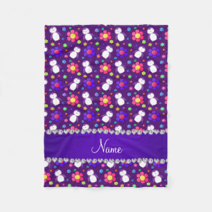 Couverture Polaire Fleurs pourpres nommées personnalisées de