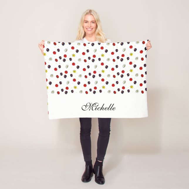 Couverture Polaire Fleurs printanières décoratives personnalisées bla (En situation)