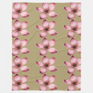 Couverture Polaire Fleurs roses brun arrière - plan