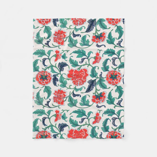 Couverture Polaire Fleurs rouges (Devant)