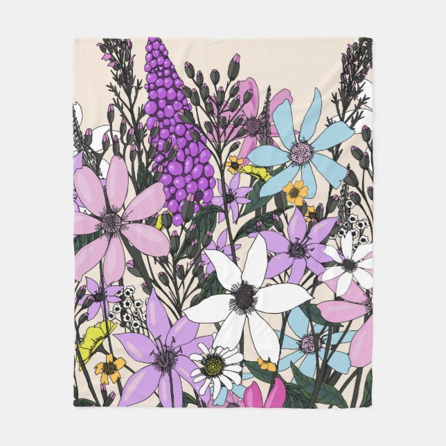 Couverture Polaire Fleurs sauvages d'été (Devant)