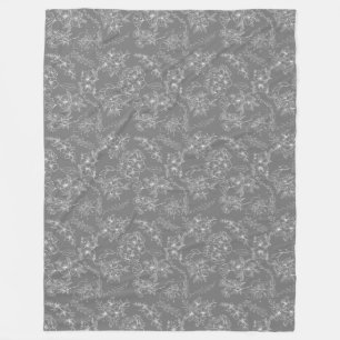 Couverture Polaire Fleurs simples Motif 01b. Gray BG