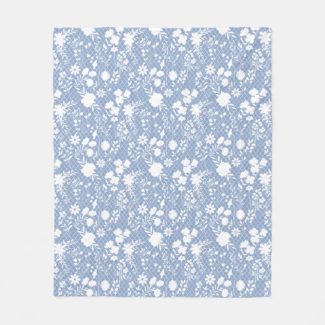 Couverture Polaire Fleurs sur net 01.bx4 Lblue BG (Devant)