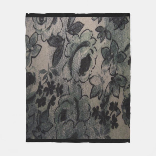 COUVERTURE POLAIRE FLEURS VERTES (Devant)