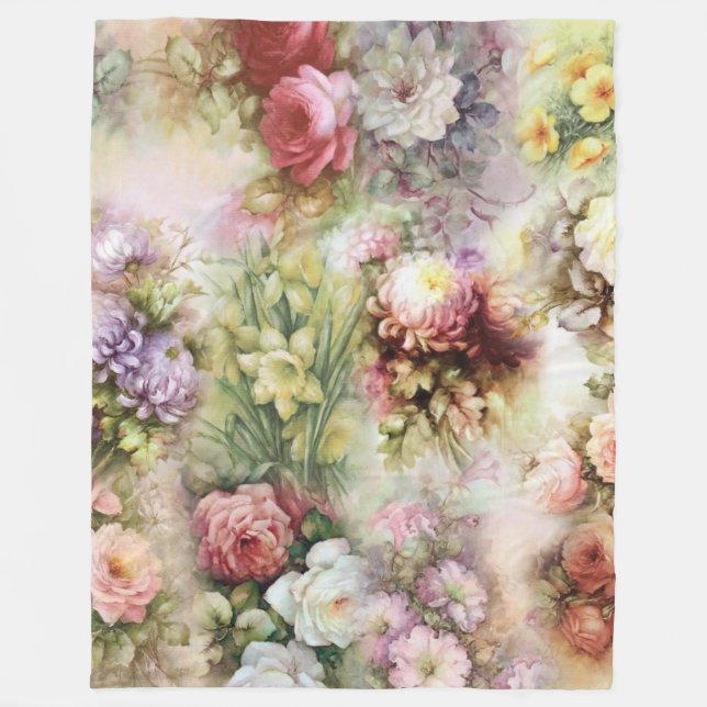 Couverture Polaire Fleurs vintages (Devant)