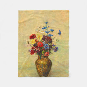 Couverture Polaire Fleurs vintages dans un vase (1910) par Odilon Red