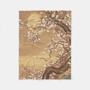 Couverture Polaire Fleurs vintages de prunes japonaises au clair de l