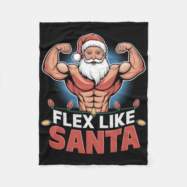 Couverture Polaire Flex Comme Santa Claus Bodybuilder Christmas Gym W (Devant)