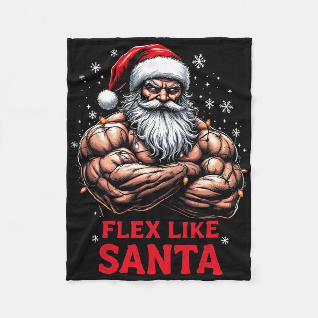 Couverture Polaire Flex Comme Santa Claus Bodybuilder Christmas Gym W (Devant)