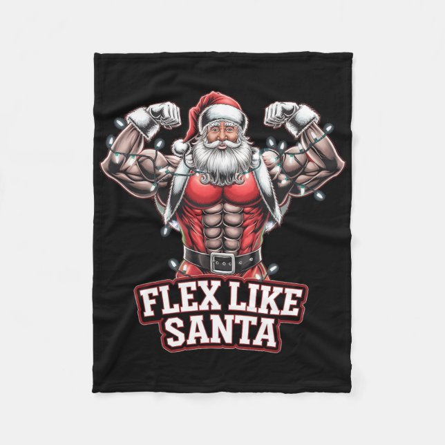 Couverture Polaire Flex Comme Santa Claus Bodybuilder Christmas Gym W (Devant)