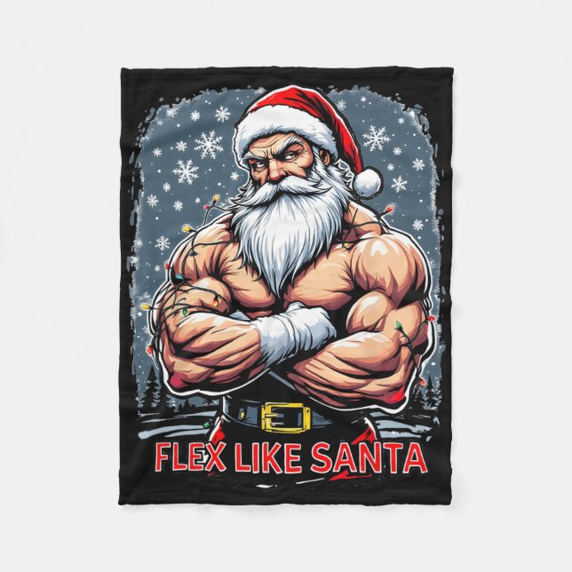 Couverture Polaire Flex Comme Santa Claus Bodybuilder Christmas Gym W (Devant)