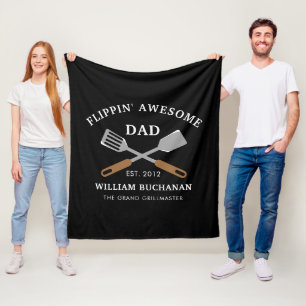 Couverture Polaire Flippin Awesome Papa BBQ Père personnalisé