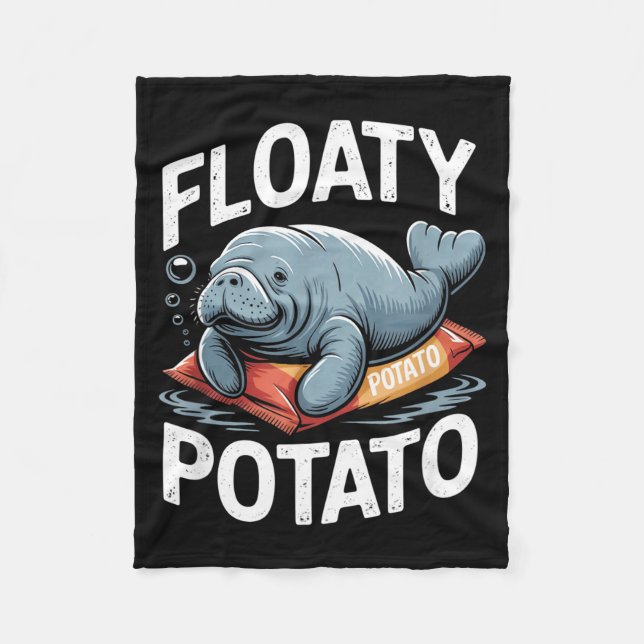 Couverture Polaire Floaty Tatoes Manatee Funny Sea Cow Ocean Animal L (Devant)