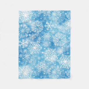Couverture Polaire Flocon de neige bleu