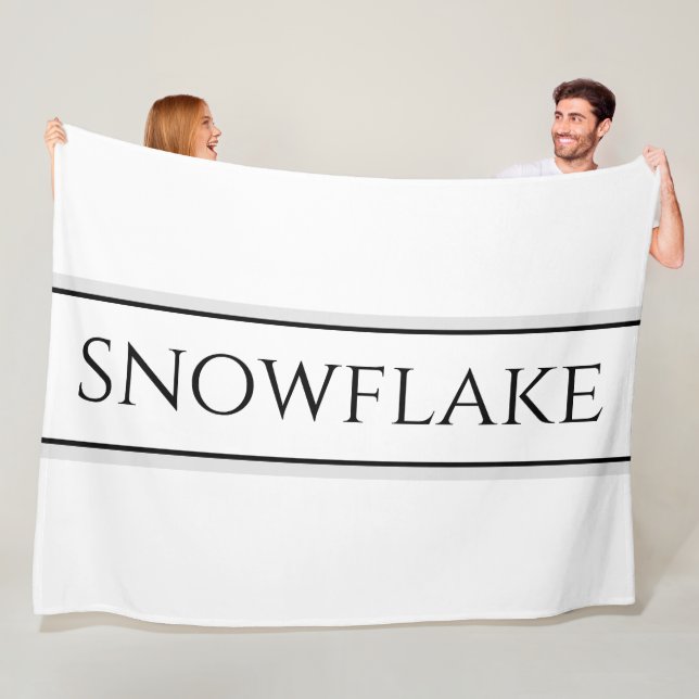 Couverture Polaire Flocon de neige Chic Moderne Noir Blanc Gris Rayur (En situation)
