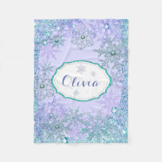 Couverture Polaire Flocon de neige personnalisé pour filles