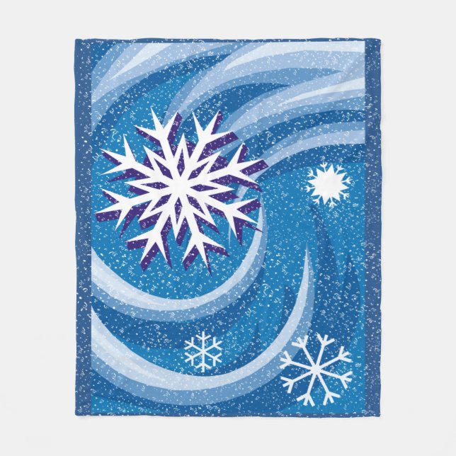 Couverture Polaire Flocons de neige dans le vent - (Devant)