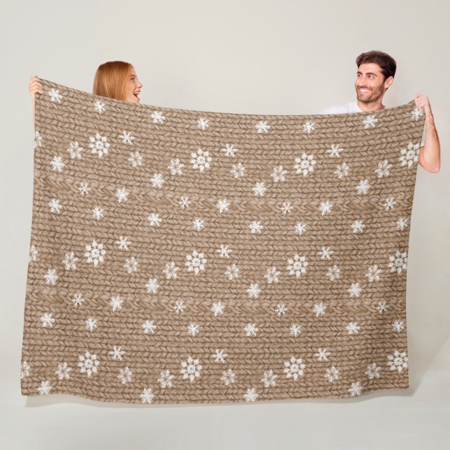 Couverture Polaire Flocons de Noël à la Crème de Cacao (En situation)