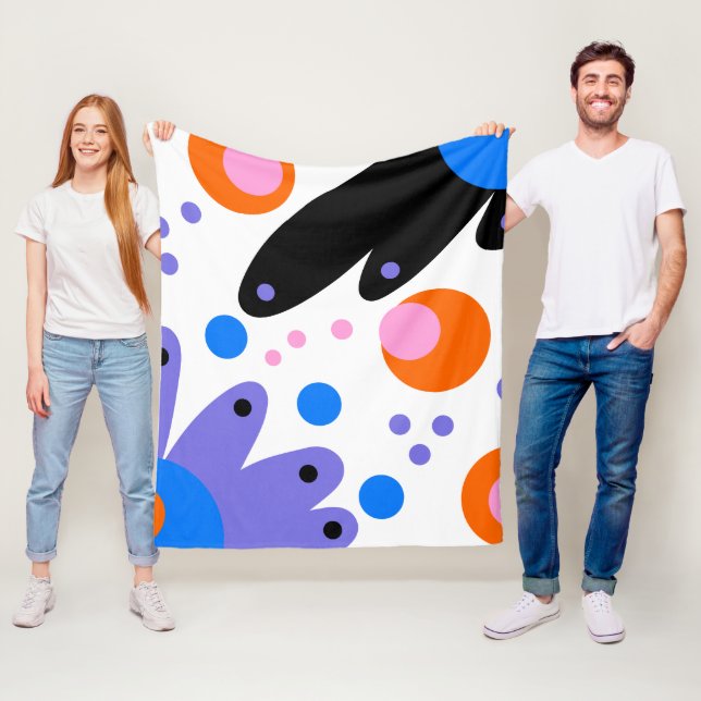 Couverture Polaire Floral Abstrait moderne (En situation)