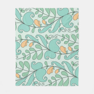 Couverture Polaire Floral Abstrait : Motif Vintage sans fil