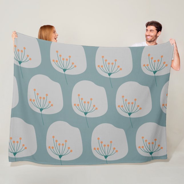Couverture Polaire Floral Abstrait simple et moderne (En situation)