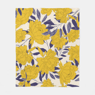 Couverture Polaire floral and leaf seamless pattern