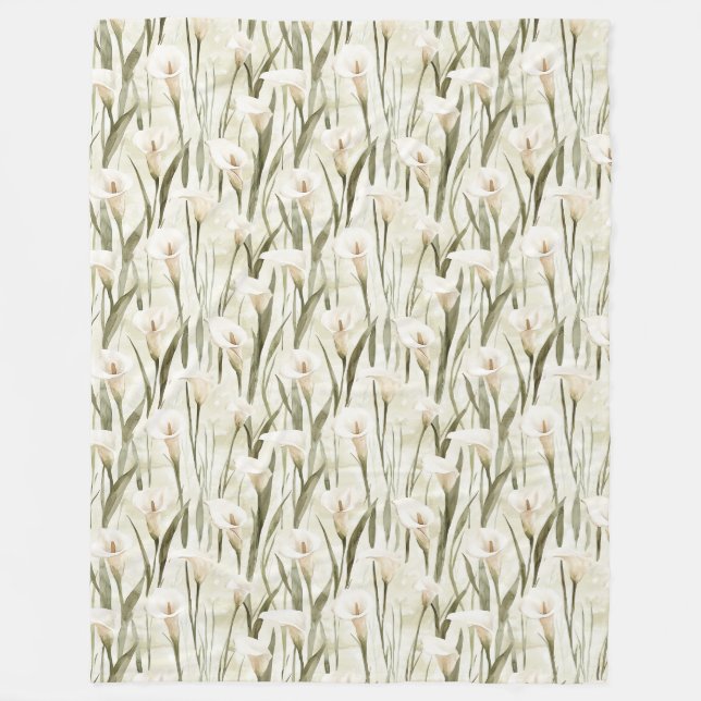 Couverture Polaire Floral blanc Calla Lily (Devant)