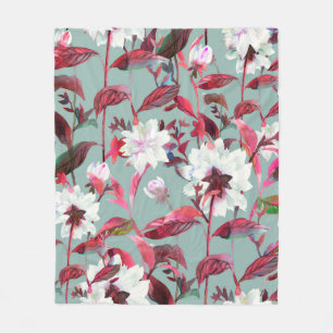 Couverture Polaire Floral bloom. Watercolor flowers seamless pattern.