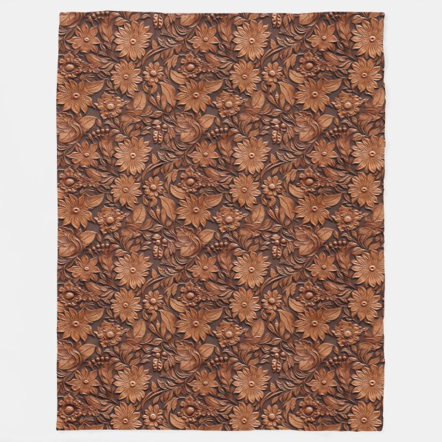 Couverture Polaire Floral Boho Brown (Devant)