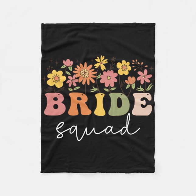 Couverture Polaire Floral Bride Fleur sauvage Mariage Bachelorette (Devant)