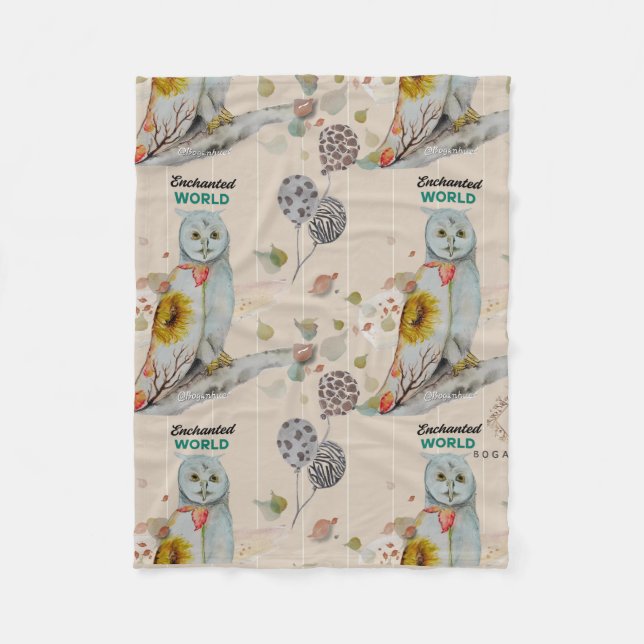 Couverture Polaire Floral Cloak Owl Fleece Baby Blanket (Devant)